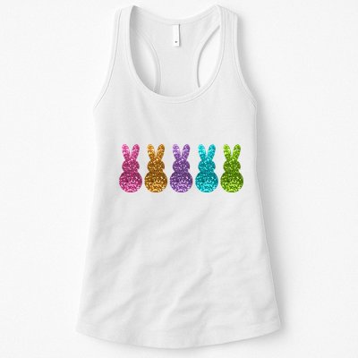 Cute Bunny Rabbits Easter Colorful Womens Tank Top