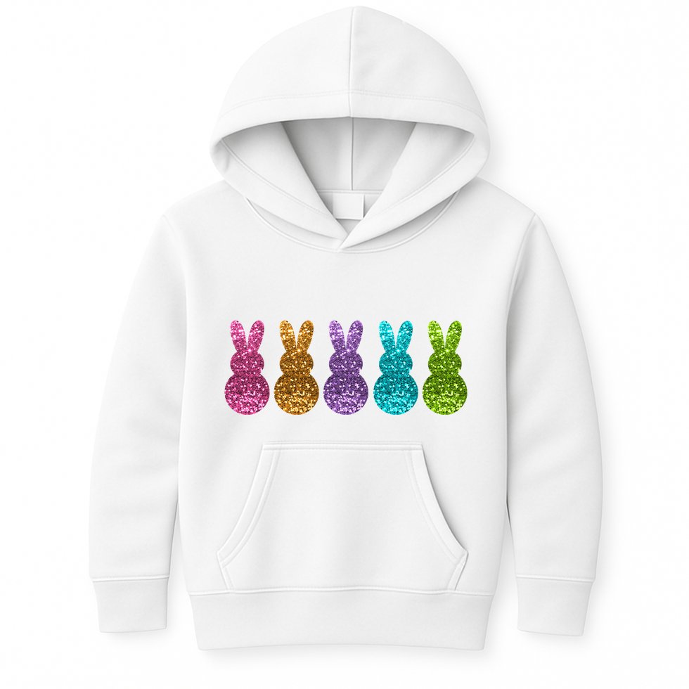 Cute Bunny Rabbits Easter Colorful Kids Hoodie