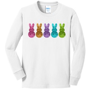 Cute Bunny Rabbits Easter Colorful Kids Long Sleeve Shirt