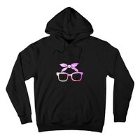 Cute Bunny Rabbit Face Tie Dye Glasses Girl Happy Easter Day Hoodie