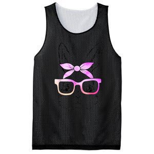 Cute Bunny Rabbit Face Tie Dye Glasses Girl Happy Easter Day Mesh Reversible Basketball Jersey Tank