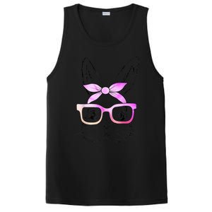 Cute Bunny Rabbit Face Tie Dye Glasses Girl Happy Easter Day PosiCharge Competitor Tank