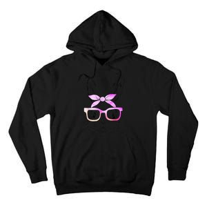 Cute Bunny Rabbit Face Tie Dye Glasses Girl Happy Easter Day Tall Hoodie