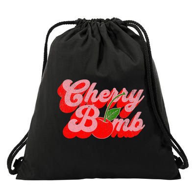 Cherry Bomb Retro 70s Vintage Style Cute Drawstring Bag