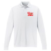 Cherry Bomb Retro 70s Vintage Style Cute Performance Long Sleeve Polo