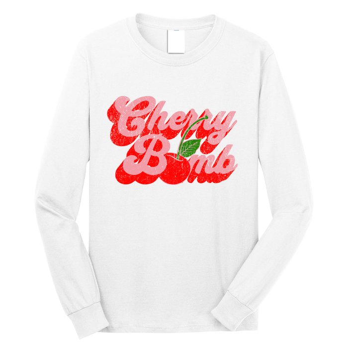 Cherry Bomb Retro 70s Vintage Style Cute Long Sleeve Shirt