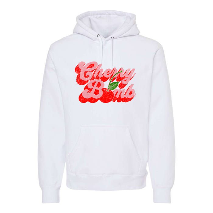 Cherry Bomb Retro 70s Vintage Style Cute Premium Hoodie