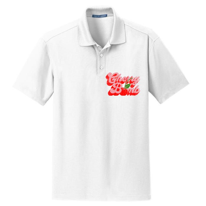 Cherry Bomb Retro 70s Vintage Style Cute Dry Zone Grid Polo