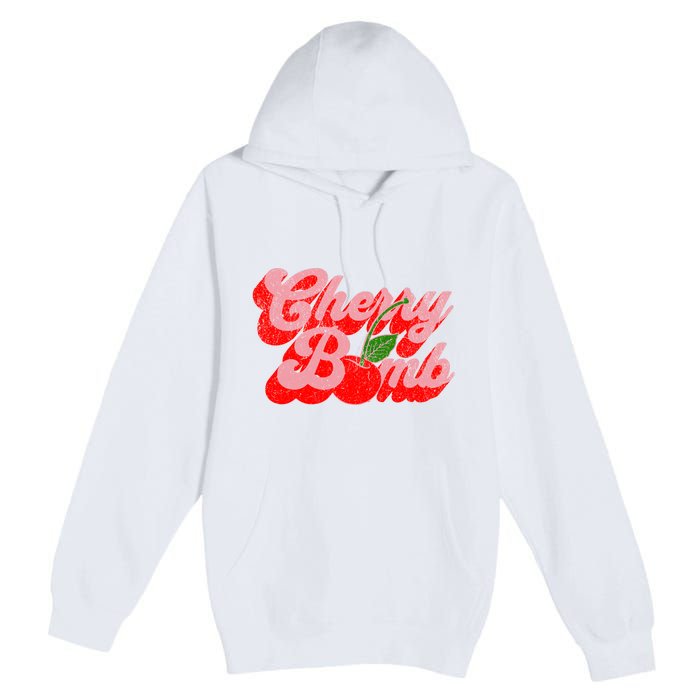 Cherry Bomb Retro 70s Vintage Style Cute Premium Pullover Hoodie