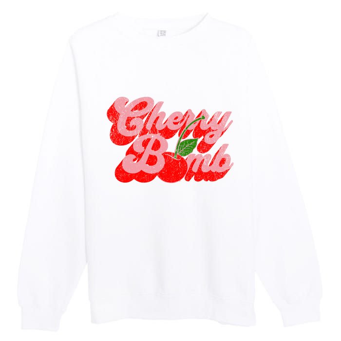 Cherry Bomb Retro 70s Vintage Style Cute Premium Crewneck Sweatshirt