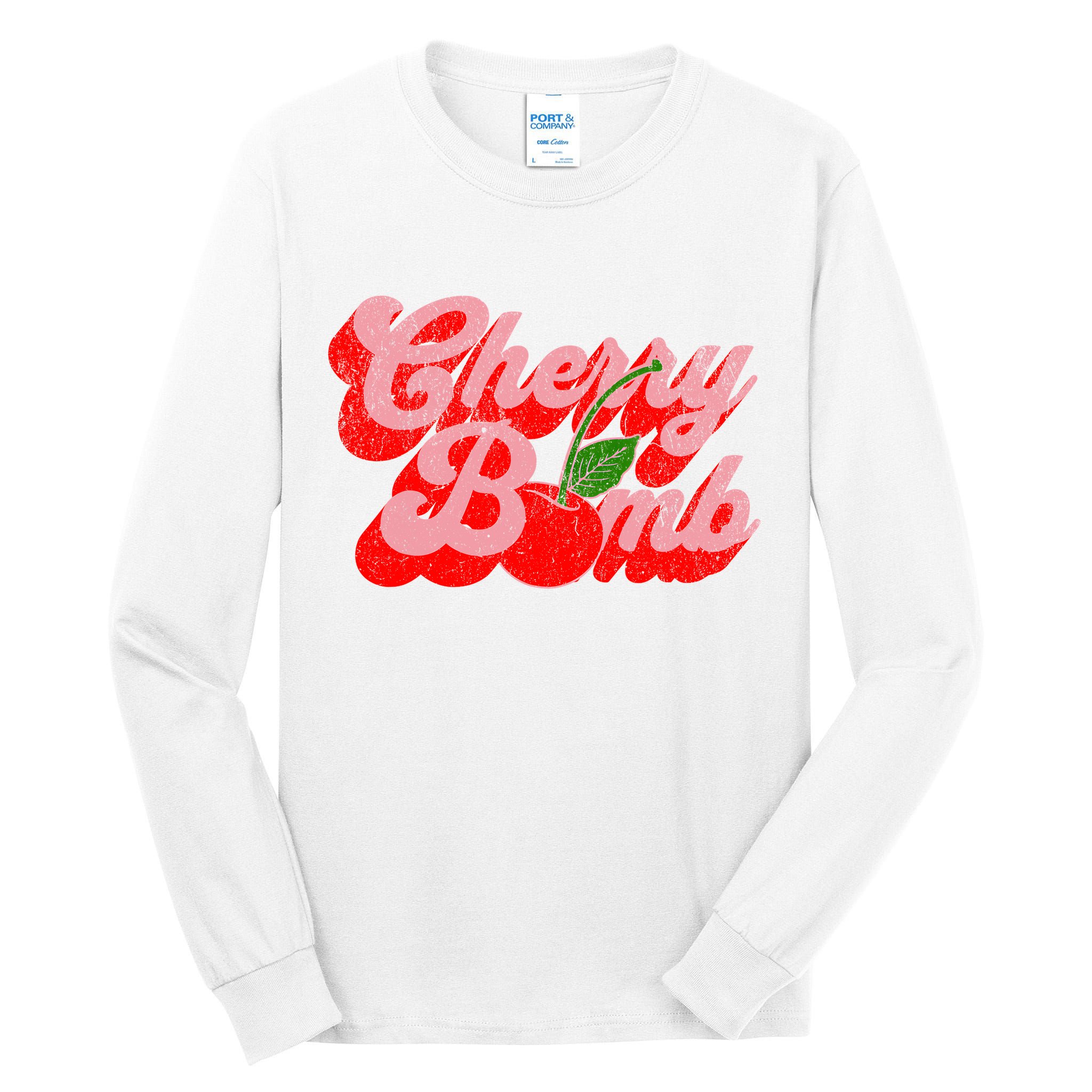 Cherry Bomb Retro 70s Vintage Style Cute Tall Long Sleeve T-Shirt