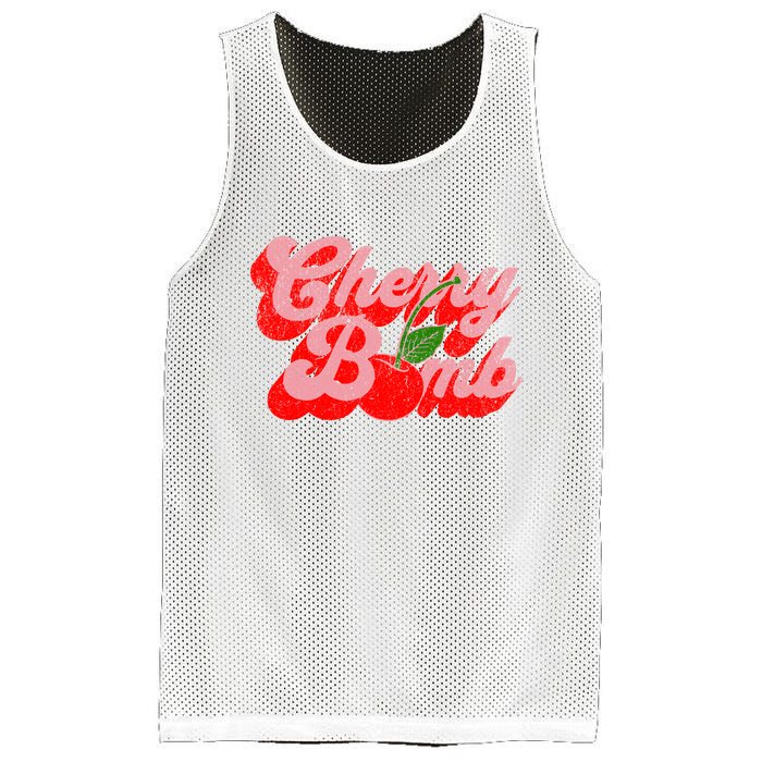 Cherry Bomb Retro 70s Vintage Style Cute Mesh Reversible Basketball Jersey Tank