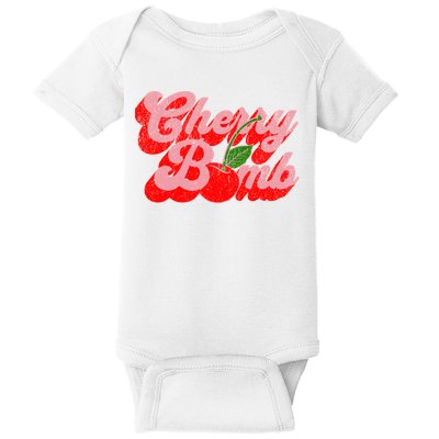 Cherry Bomb Retro 70s Vintage Style Cute Baby Bodysuit