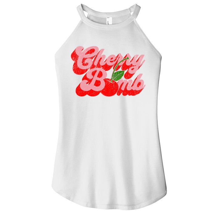 Cherry Bomb Retro 70s Vintage Style Cute Women's Perfect Tri Rocker Tank