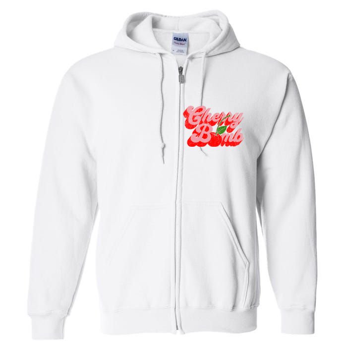 Cherry Bomb Retro 70s Vintage Style Cute Full Zip Hoodie