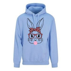 Cute Bunny Rabbit Face Leopard Glasses Girl Happy Easter Day Unisex Surf Hoodie