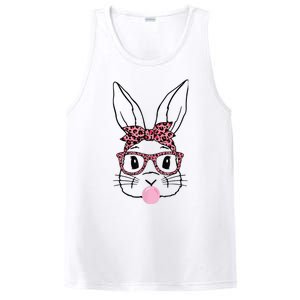 Cute Bunny Rabbit Face Leopard Glasses Girl Happy Easter Day PosiCharge Competitor Tank