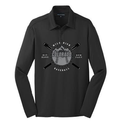 Colorado Baseball Rocky Mountains Silk Touch Performance Long Sleeve Polo