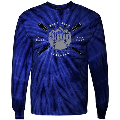 Colorado Baseball Rocky Mountains Tie-Dye Long Sleeve Shirt