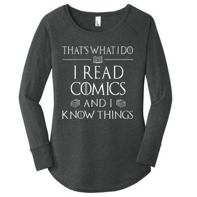 Comic Book Reader Gifts Read Comics And I Know Things Women's Perfect Tri Tunic Long Sleeve Shirt