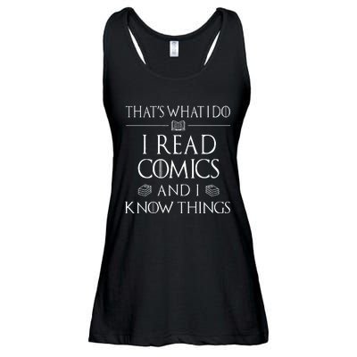 Comic Book Reader Gifts Read Comics And I Know Things Ladies Essential Flowy Tank