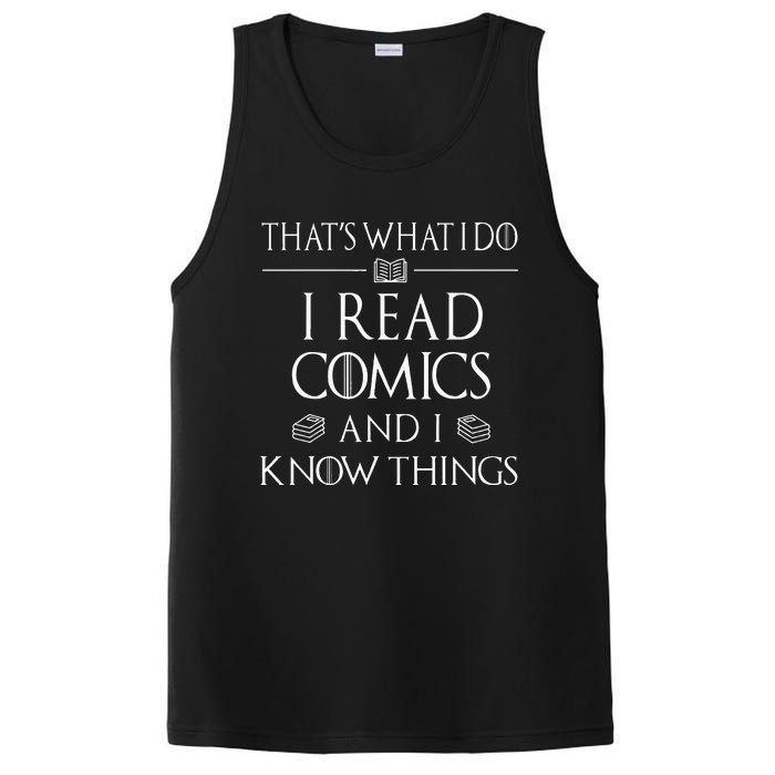 Comic Book Reader Gifts Read Comics And I Know Things PosiCharge Competitor Tank