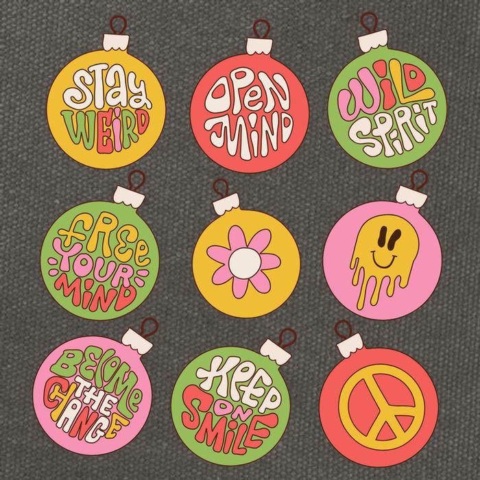 Christmas Ball Retro Ornaments Cotton Canvas Backpack