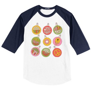 Christmas Ball Retro Ornaments Baseball Sleeve Shirt