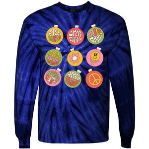 Christmas Ball Retro Ornaments Tie-Dye Long Sleeve Shirt