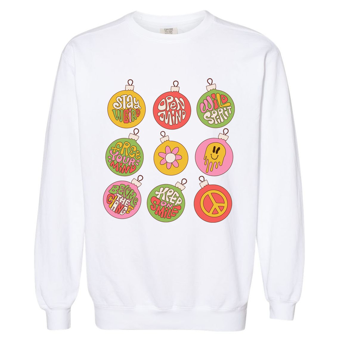 Christmas Ball Retro Ornaments Garment-Dyed Sweatshirt