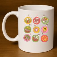 Christmas Ball Retro Ornaments 11oz C Handle Ceramic Mug