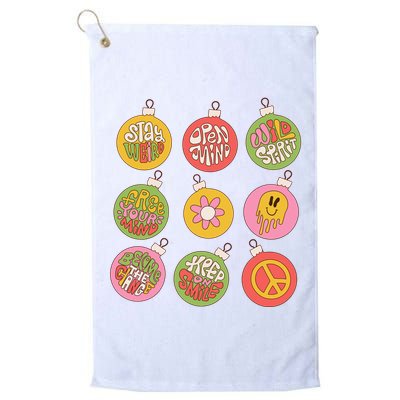 Christmas Ball Retro Ornaments Golf Towel