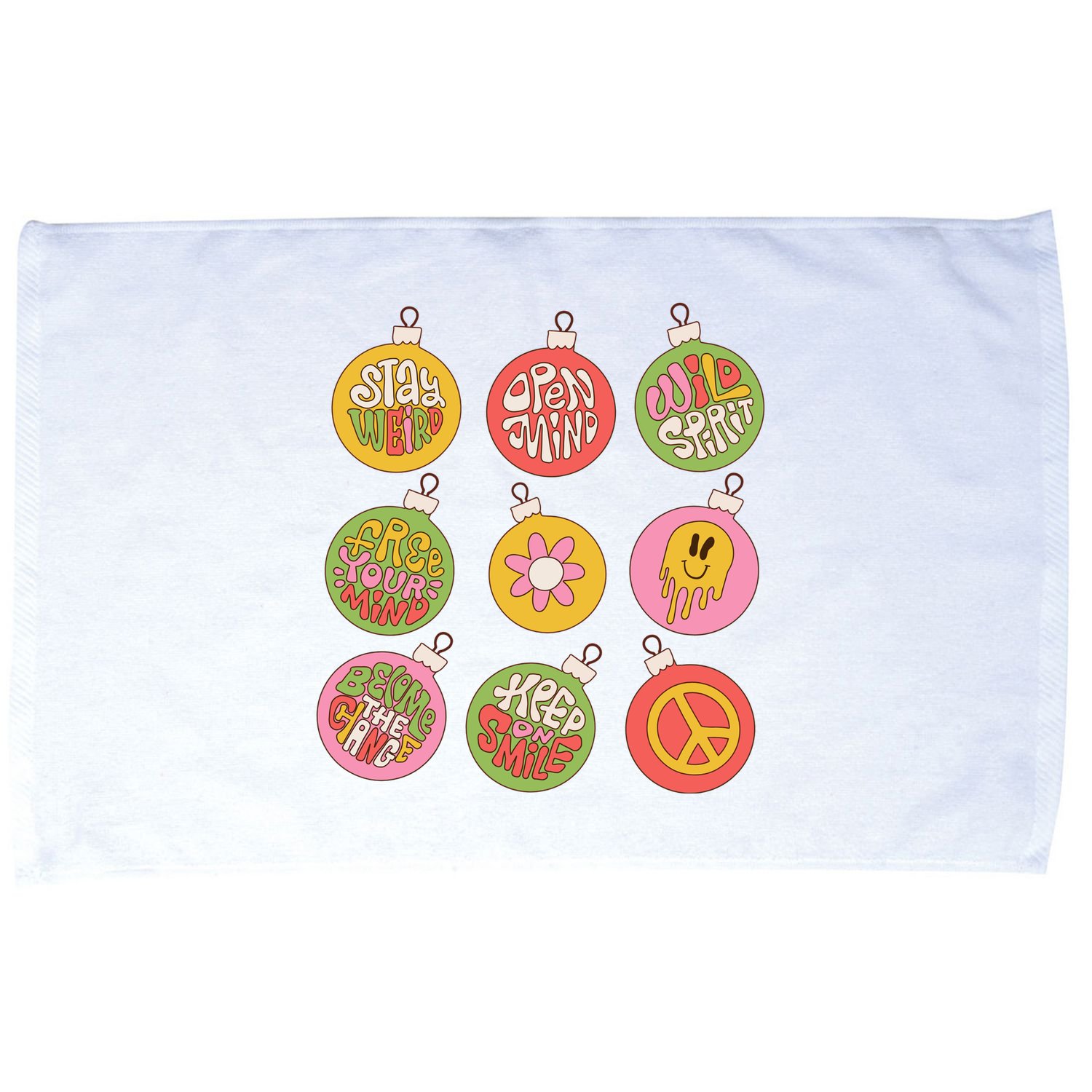 Christmas Ball Retro Ornaments Microfiber Hand Towel