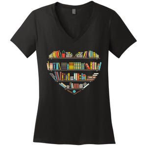 Cool Books Reading Men Women Book Lover Literacy Librarian Women's V-Neck T-Shirt