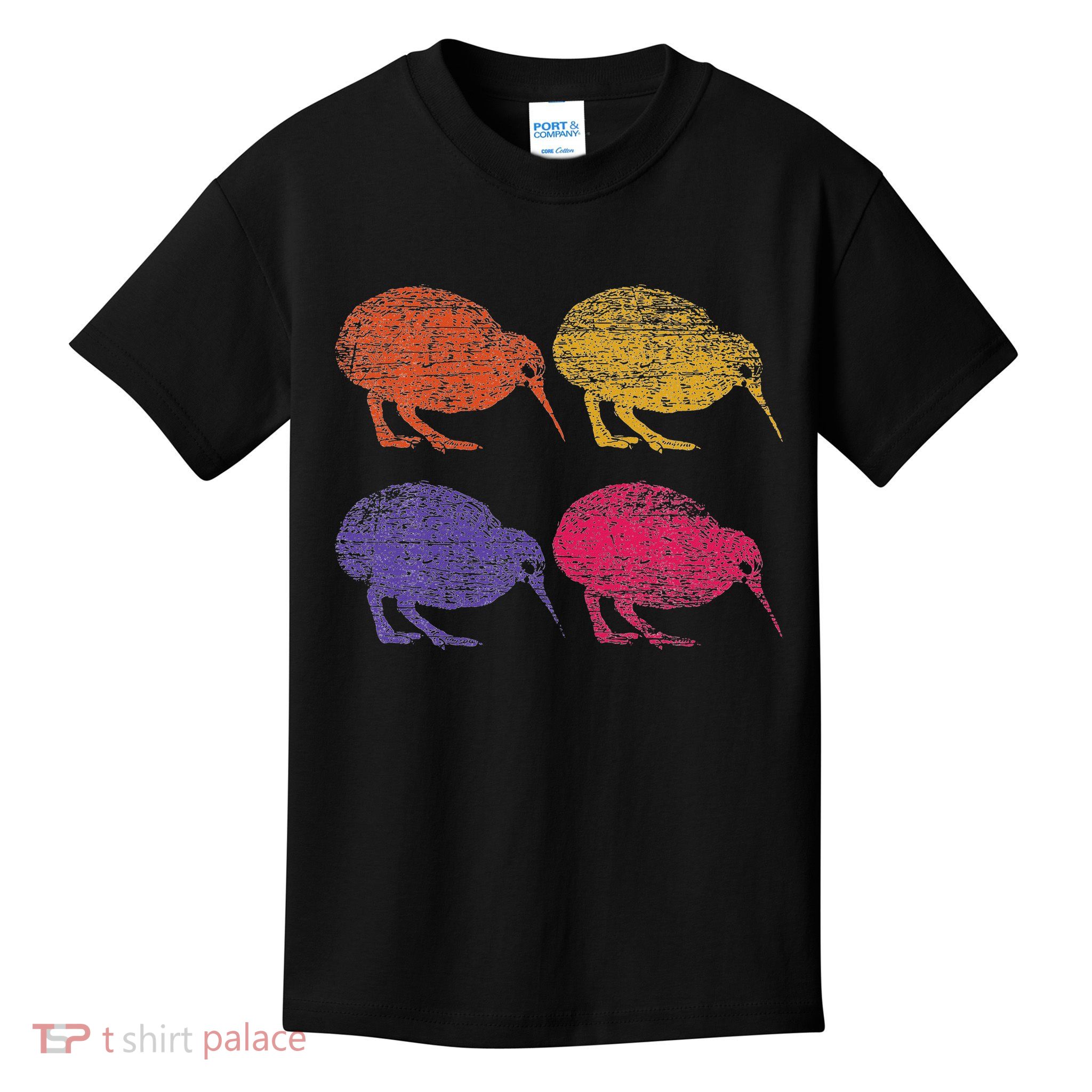 Cute Bird Retro Kiwi Nz New Zealand Kids T-Shirt