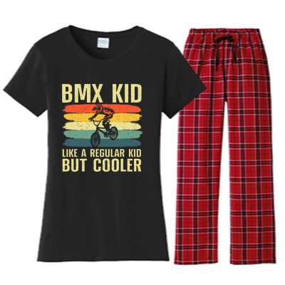 Cool Bmx Racing Off Road Bike Riders Women's Flannel Pajama Set