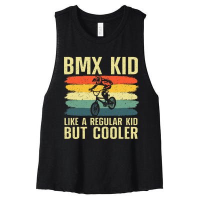 Cool Bmx Racing Off Road Bike Riders Women's Racerback Cropped Tank