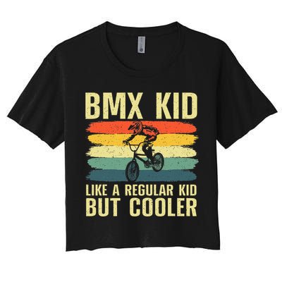 Cool Bmx Racing Off Road Bike Riders Women's Crop Top Tee