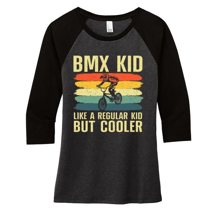 Cool Bmx Racing Off Road Bike Riders Women's Tri-Blend 3/4-Sleeve Raglan Shirt