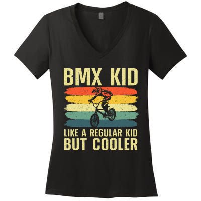 Cool Bmx Racing Off Road Bike Riders Women's V-Neck T-Shirt