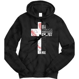 Christian Baseball Religious Cross  Tie Dye Hoodie