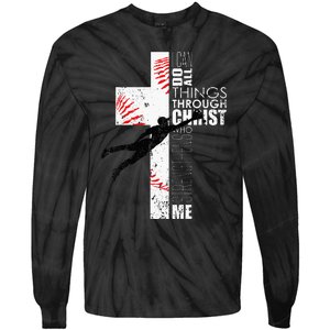 Christian Baseball Religious Cross  Tie-Dye Long Sleeve Shirt