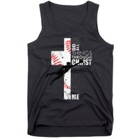 Christian Baseball Religious Cross  Tank Top