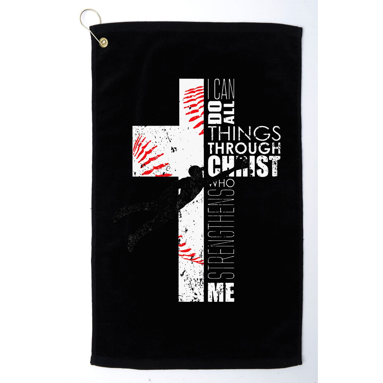 Christian Baseball Religious Cross  Golf Towel