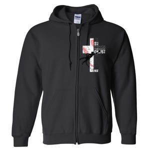 Christian Baseball Religious Cross  Full Zip Hoodie