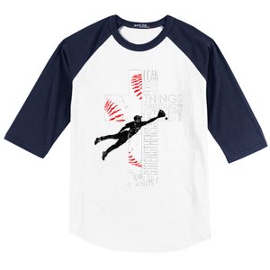 Christian Baseball Religious Cross  Baseball Sleeve Shirt