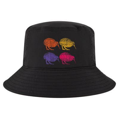 Cute Bird Retro Kiwi Nz New Zealand Cool Comfort Performance Bucket Hat