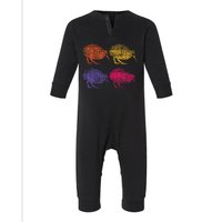 Cute Bird Retro Kiwi Nz New Zealand Infant Fleece One Piece