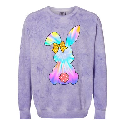 Cute Bunny Rabbit Tie Dye Gift for Easter Day Colorblast Crewneck Sweatshirt