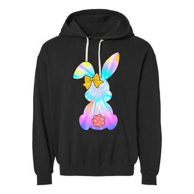 Cute Bunny Rabbit Tie Dye Gift for Easter Day Garment-Dyed Fleece Hoodie